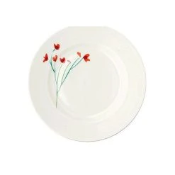 Dibbern Teller 26,5 Cm Impression Blume Rot Flach